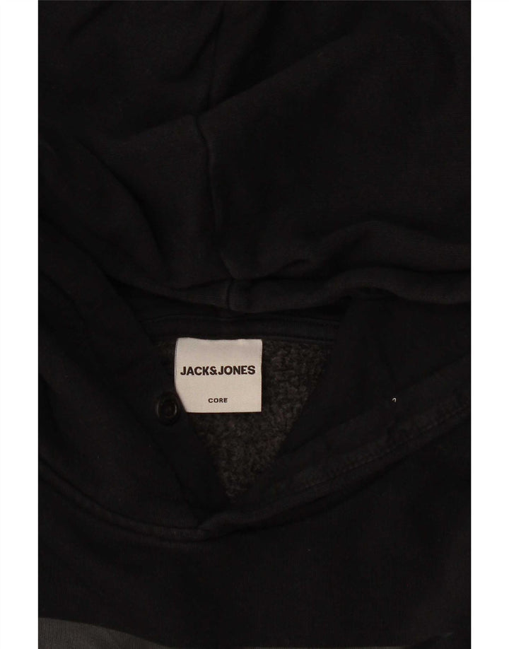 Jack & Jones Felpa con cappuccio grafica da uomo piccola nera