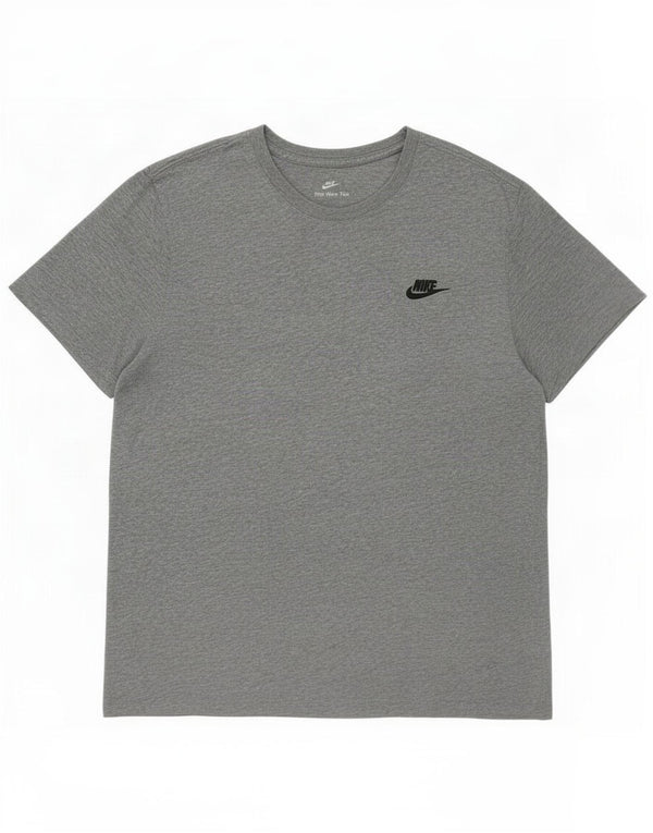 Nike Mens T-Shirt Top Large Grey Cotton