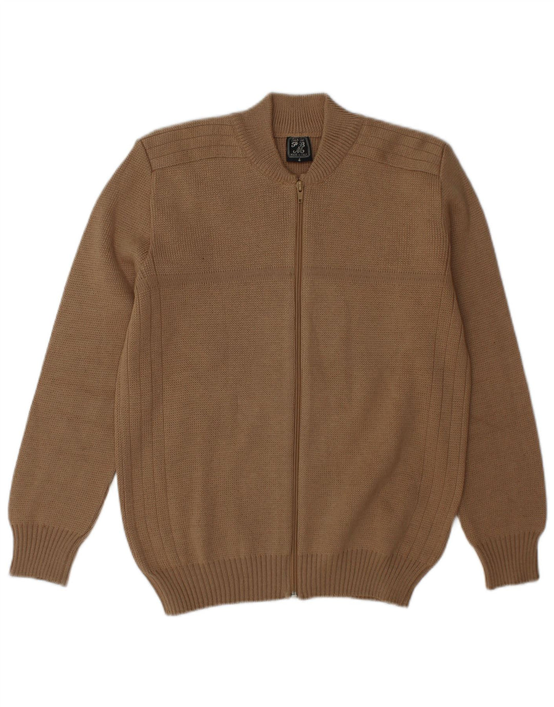 Maglione cardigan da uomo vintage beige medio