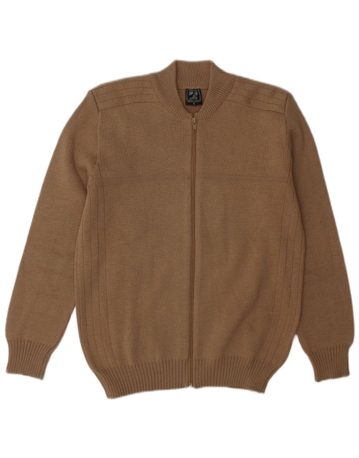 Maglione cardigan da uomo vintage beige medio