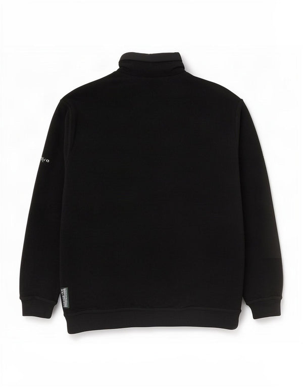 Felpa da uomo Chervo con vestibilità ampia e collo con zip, UK 32 2XS Poliammide nera