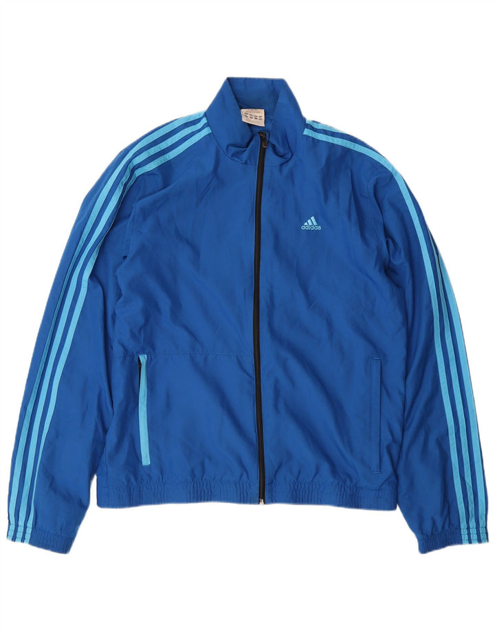Giacca da ginnastica da uomo Adidas piccola in poliestere blu