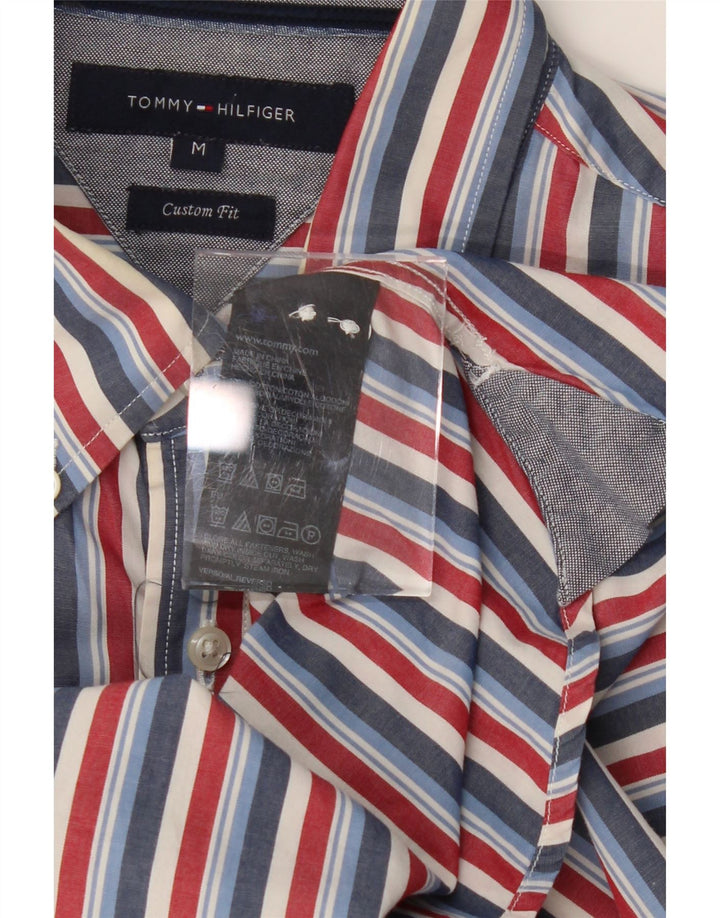 TOMMY HILFIGER Mens Custom Fit Shirt Medium Multicoloured Striped Cotton Vintage Tommy Hilfiger and Second-Hand Tommy Hilfiger from Messina Hembry 