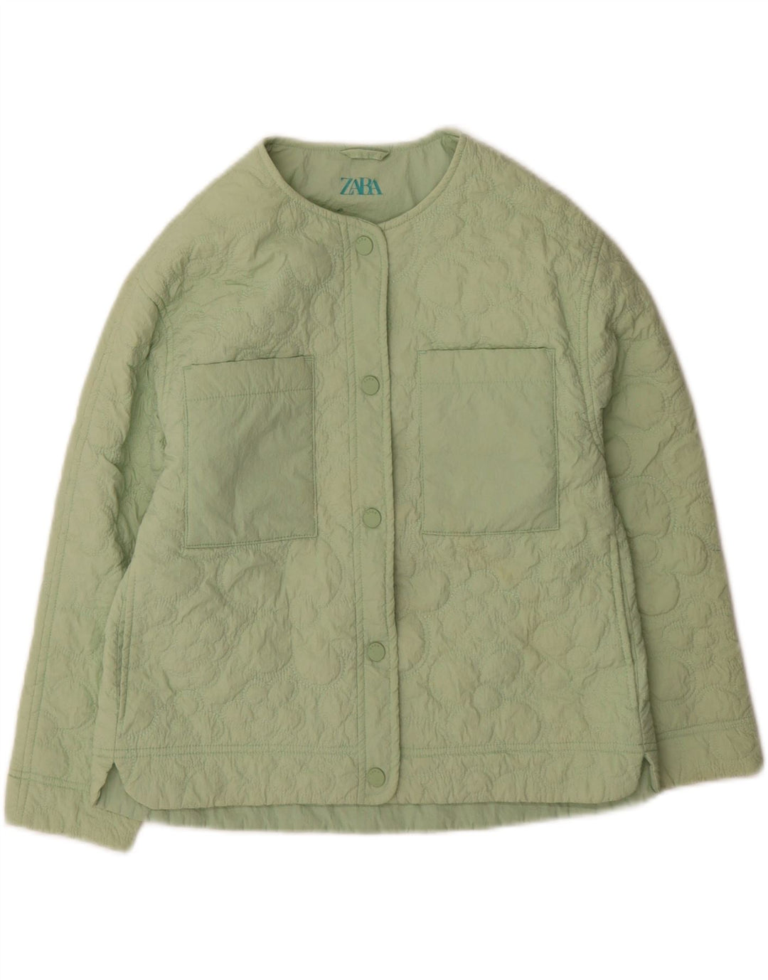 Giacca trapuntata da donna Zara UK 4 XS nylon verde