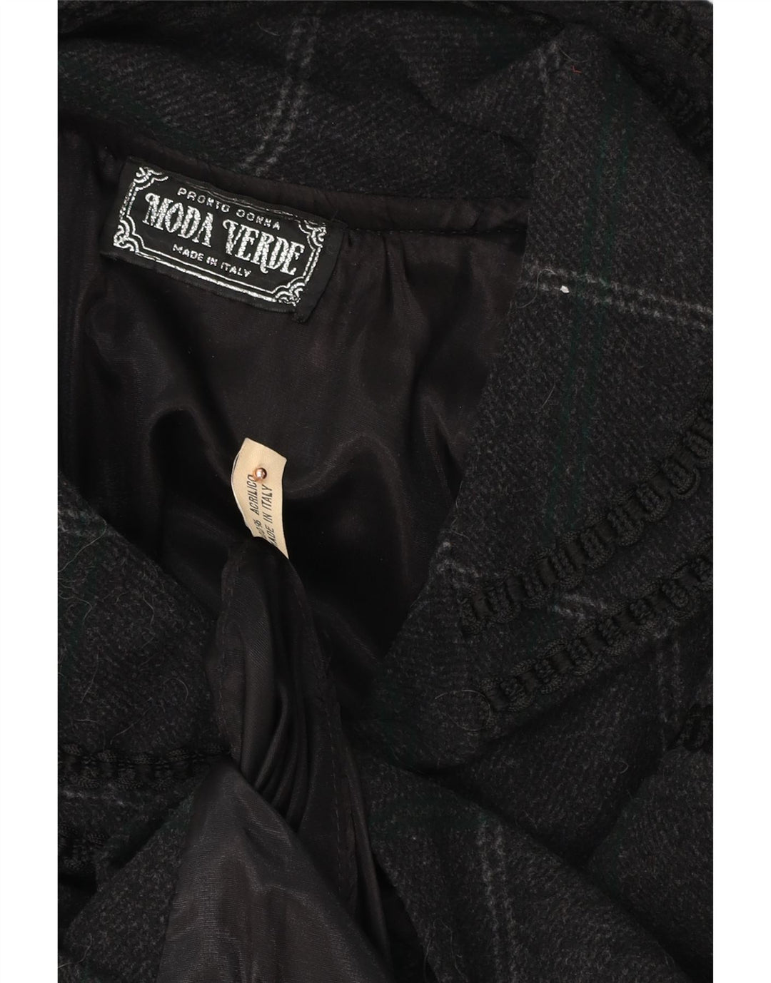 Cappotto poncho vintage da donna, taglia unica, in acrilico a righe grigie