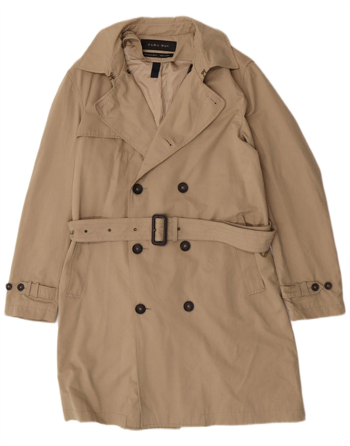 Trench da uomo Zara UK 38 Poliestere beige medio