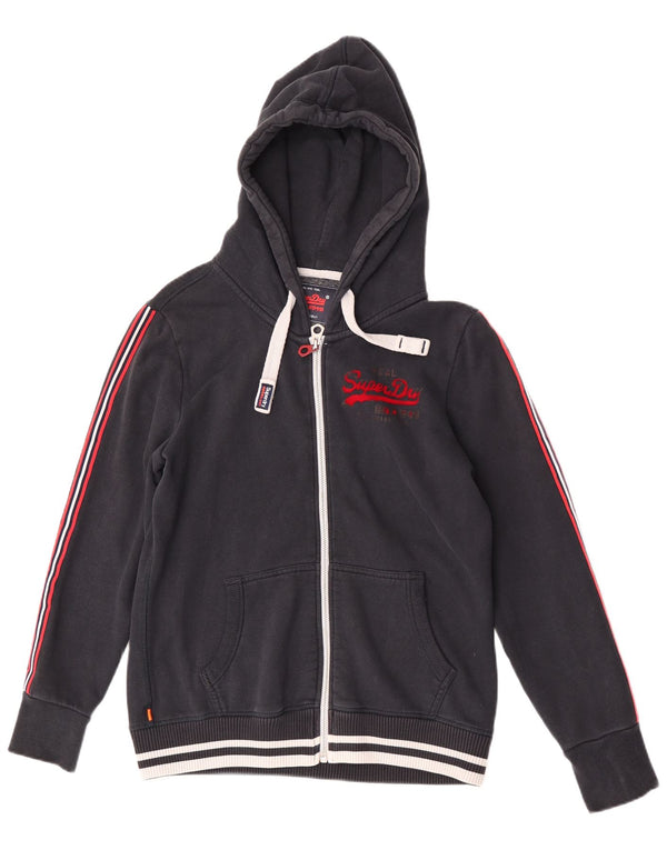 Maglione con cappuccio e zip da donna Superdry UK 16 Large Blu Navy