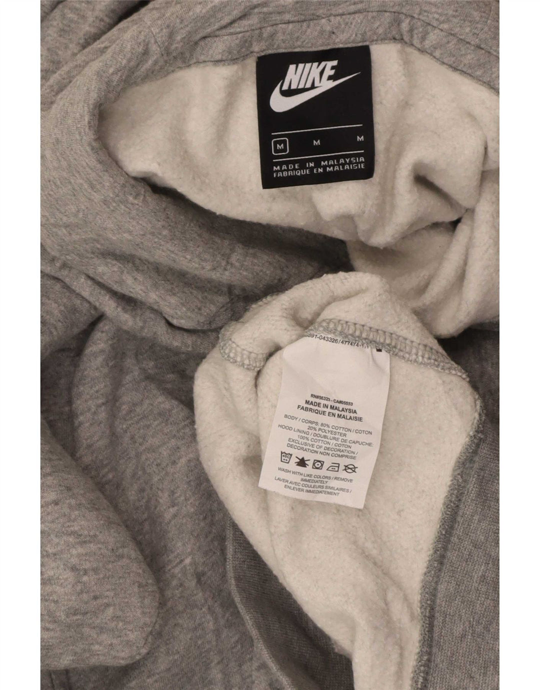 Felpa con cappuccio grafica Nike da uomo in cotone grigio medio