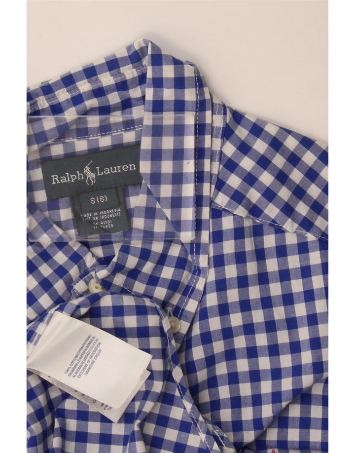 Camicia Ralph Lauren per ragazzi 7-8 anni piccola in cotone a quadretti blu