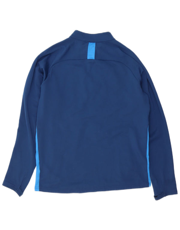 Felpa Nike da uomo Dri Fit con zip e collo, piccola, color block blu navy