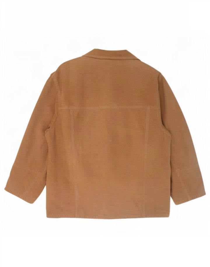 Donna Pelle Giacca da Donna in Pelle Scamosciata IT 44 Pelle Beige Medio