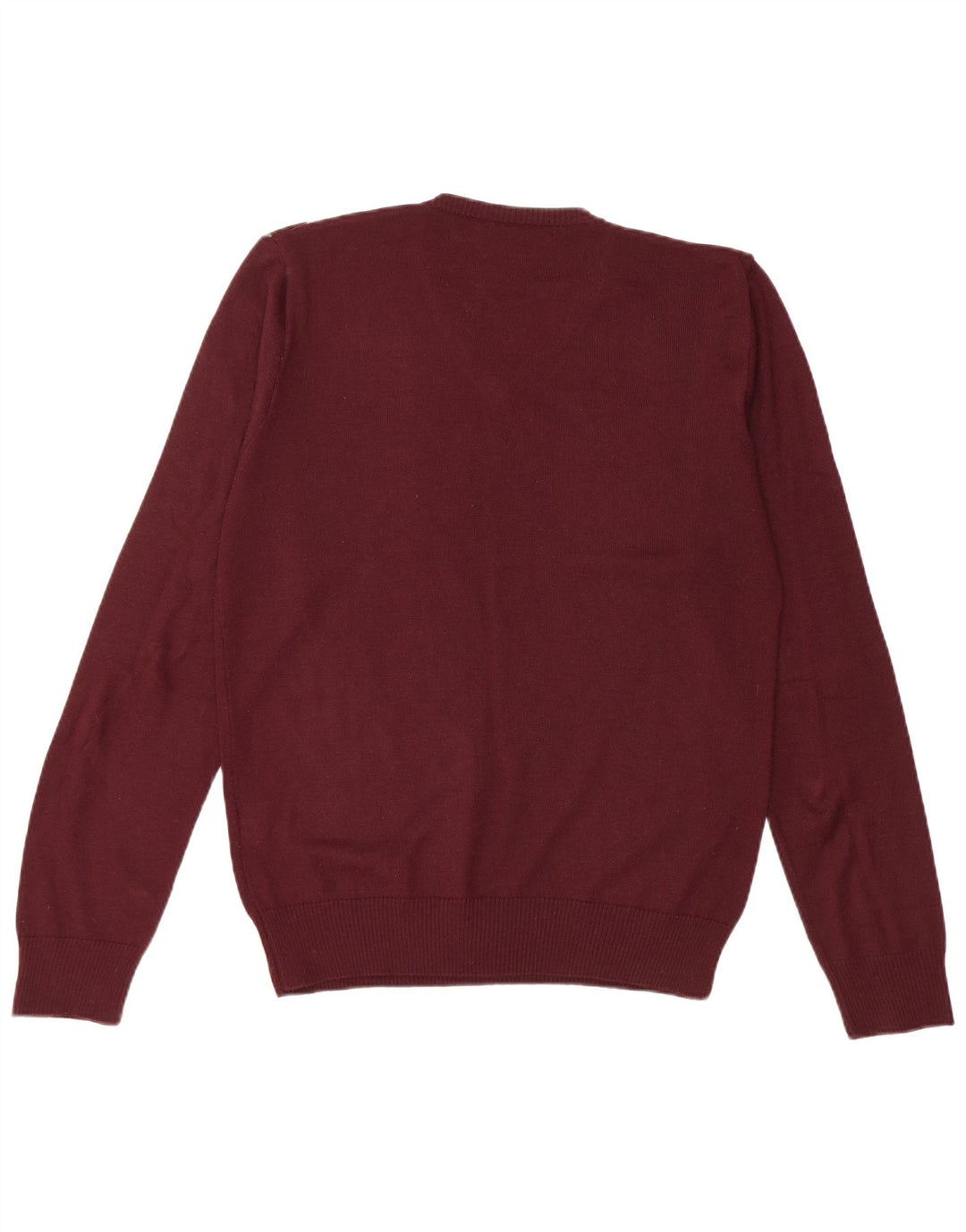 Sonny Bono Maglione da uomo con scollo a V, maglione medio bordeaux a rombi/lana diamante