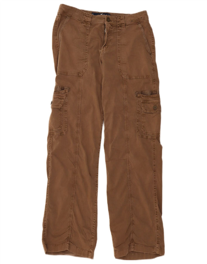 Pantaloni cargo HOLLISTER da donna larghi a vita bassa piccoli W26 L31 marroni