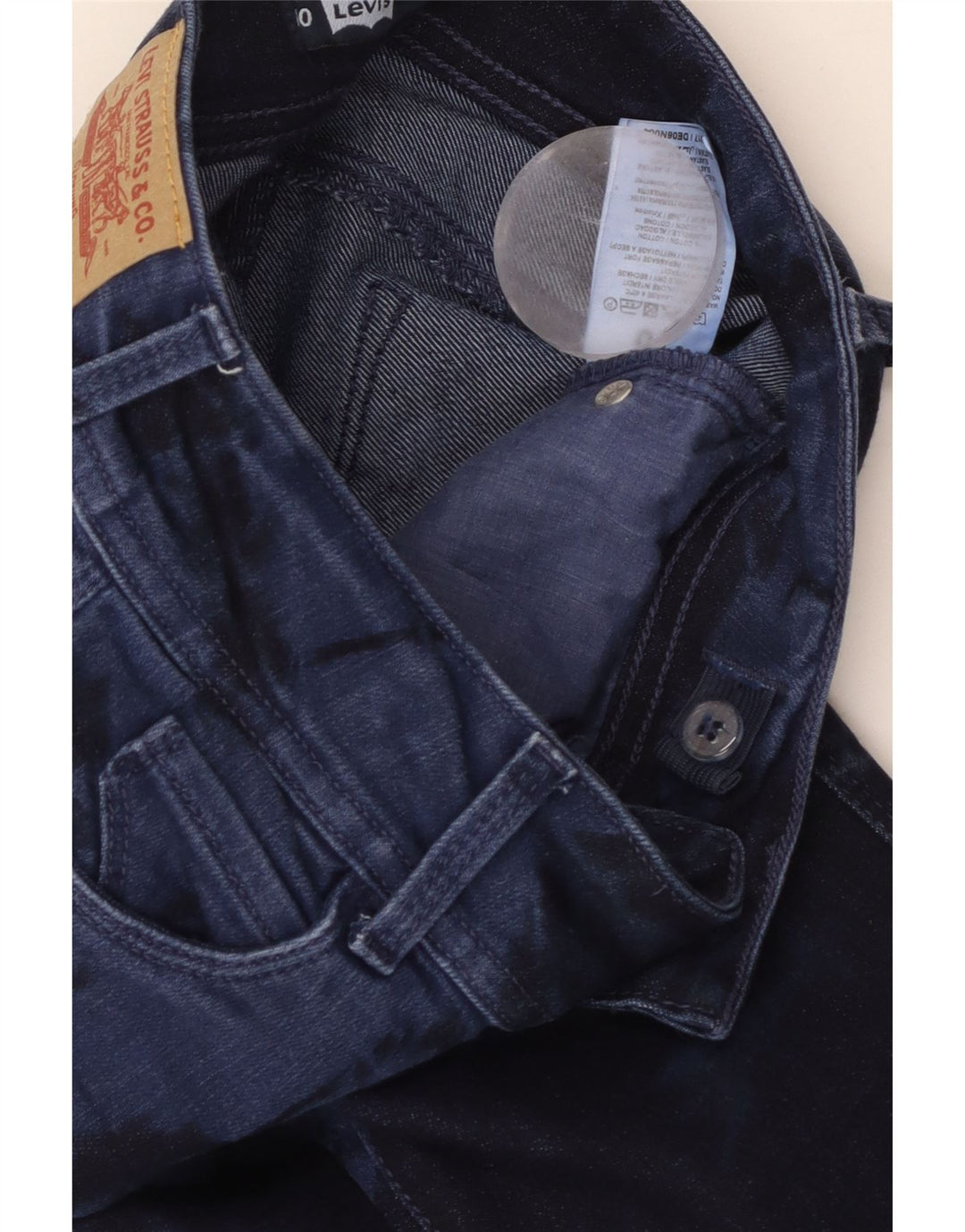 Jeans slim da bambino LEVI'S 9-10 anni in cotone tie dye blu navy