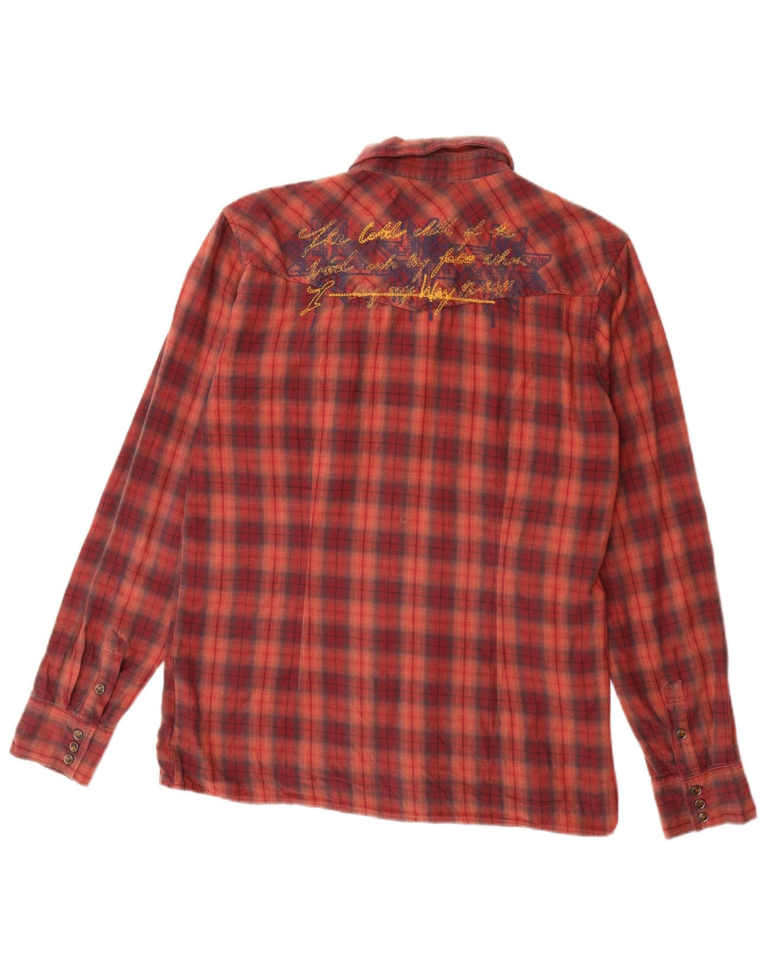 LEE Mens Graphic Flannel Shirt Large Red Check Cotton