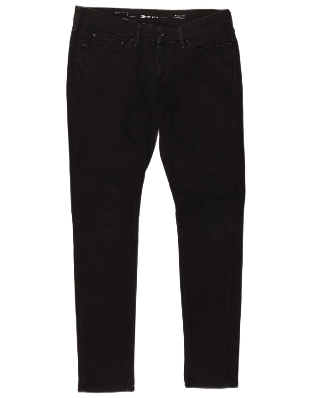 LEVI'S Jeans skinny da donna a vita moderna con curva leggera W29 L32 cotone nero