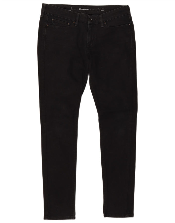 LEVI'S Jeans skinny da donna a vita moderna con curva leggera W29 L32 cotone nero