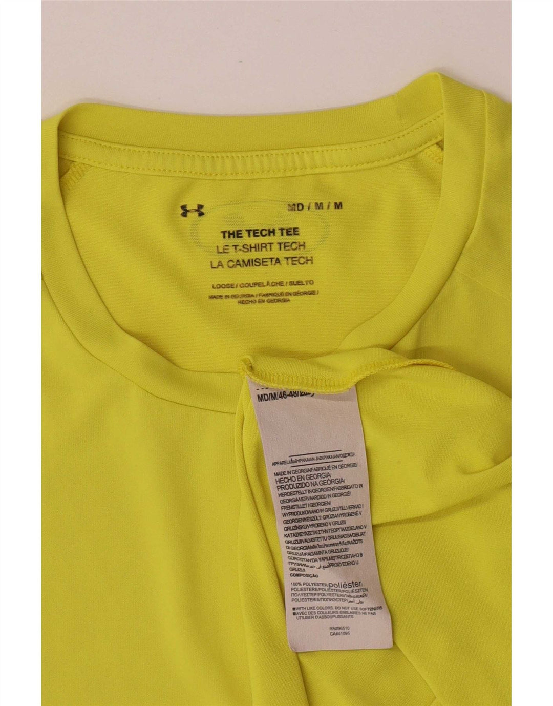 T-shirt regolare da uomo a maniche corte Under Armour, poliestere giallo medio
