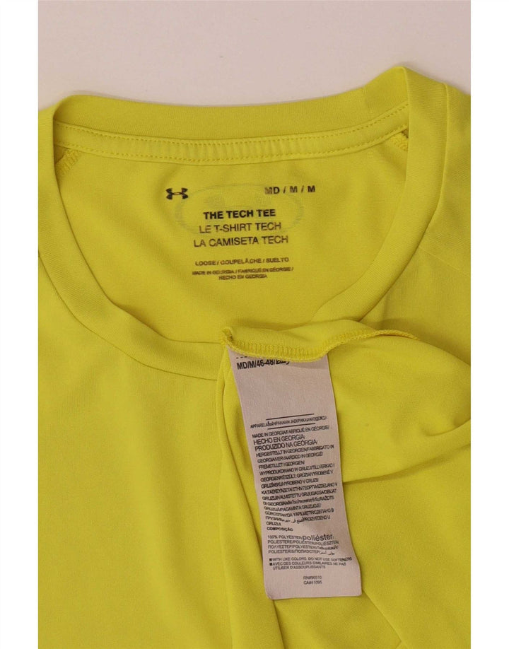 T-shirt regolare da uomo a maniche corte Under Armour, poliestere giallo medio