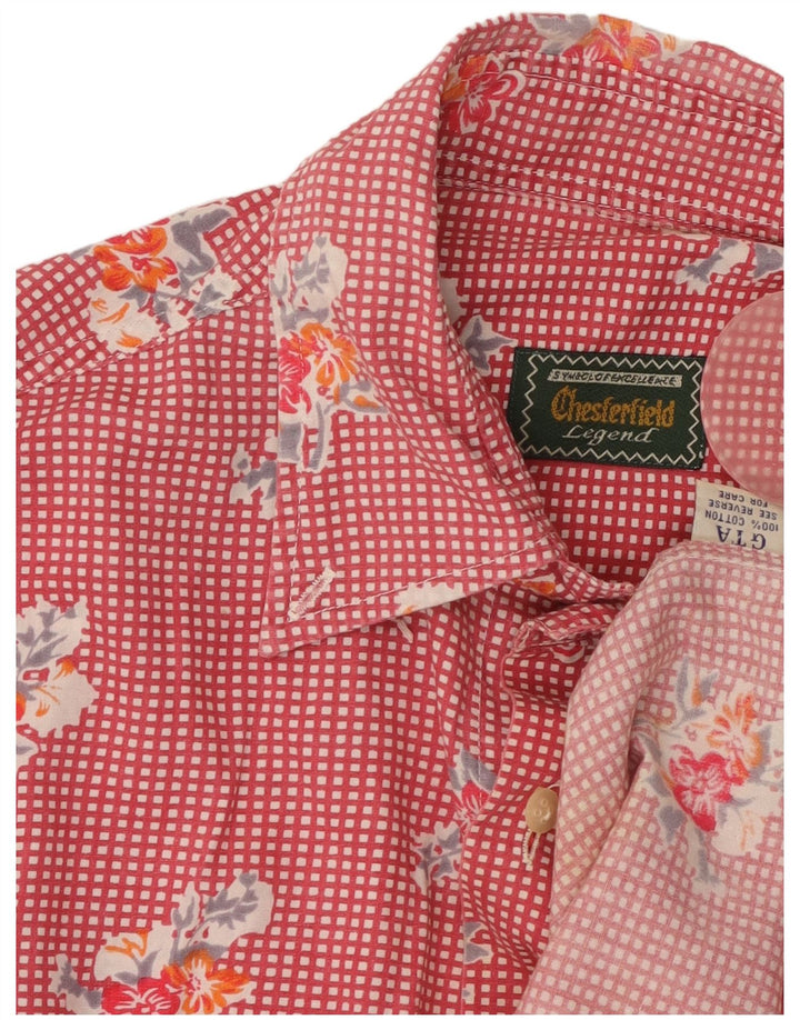 Camicia da uomo Chesterfield XL in cotone floreale rosso