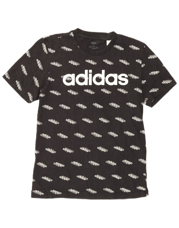 T-shirt grafica da donna Adidas Top UK 10 piccola in cotone nero