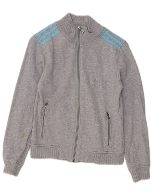 Giacca da ginnastica da donna Adidas UK 6 XS in cotone chiazzato grigio