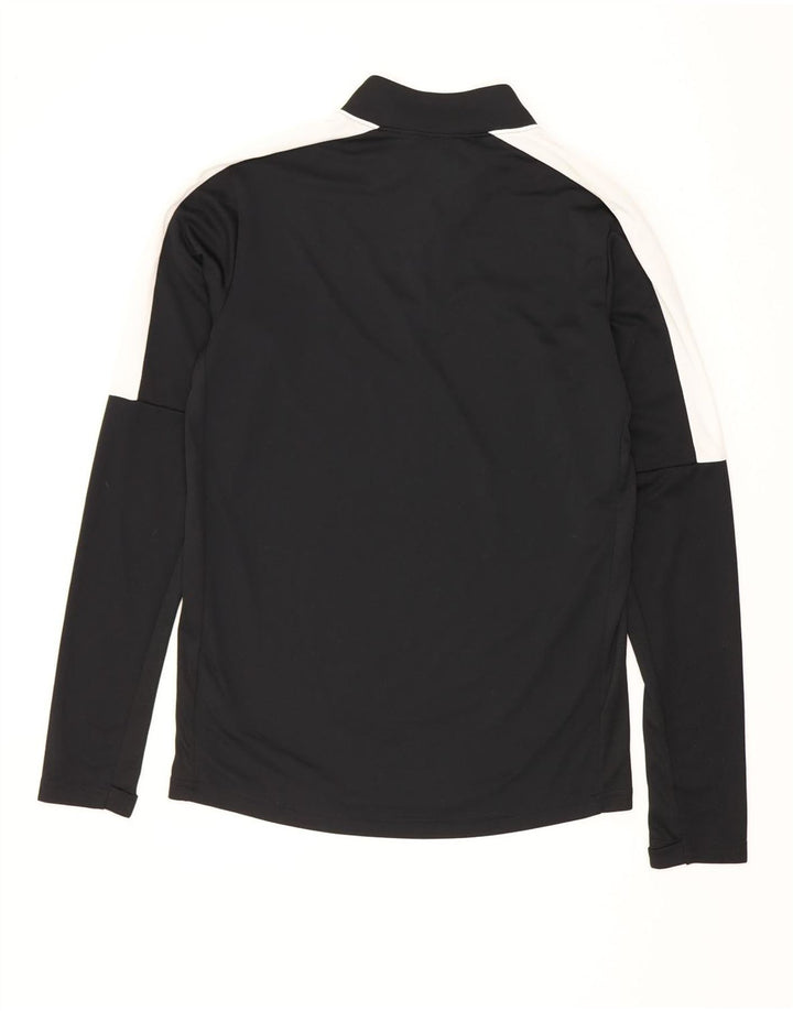 Nike - Maglia da uomo Dri Fit con zip e collo a maniche lunghe, piccola, color block nero