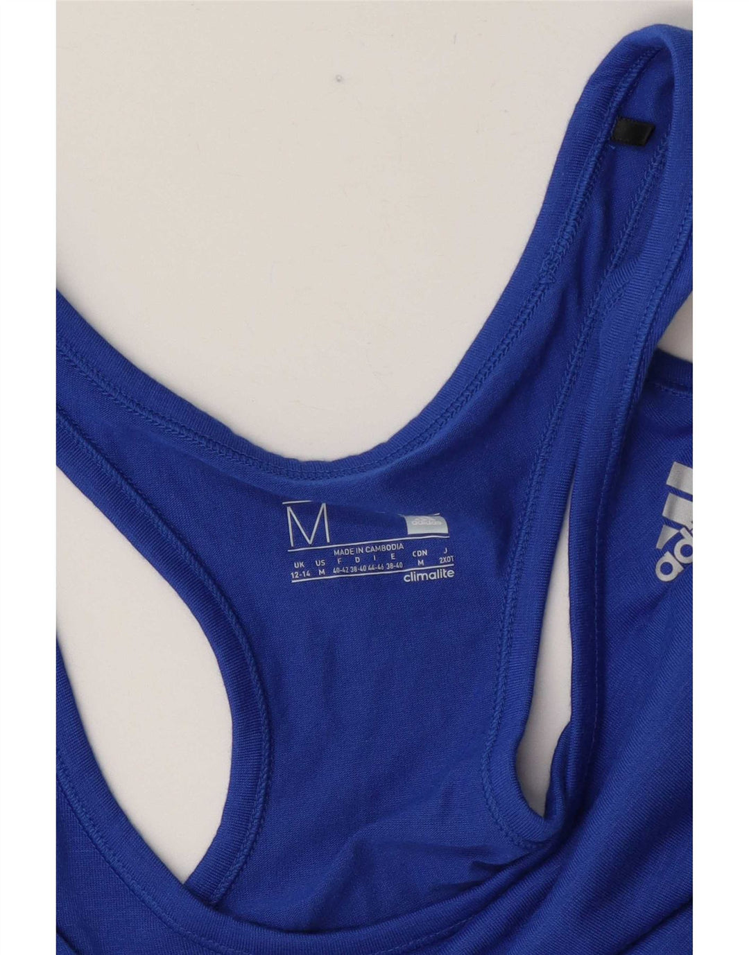 Canotta Adidas Climalite da donna UK 12/14 Blu medio