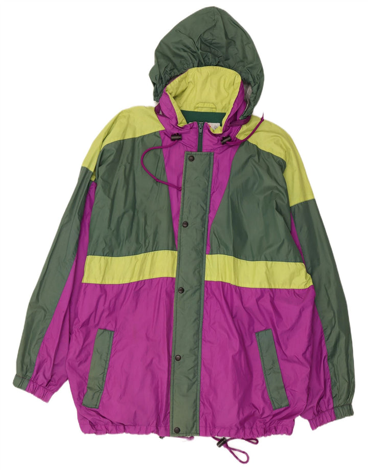 CAMPAGNOLO Giacca antipioggia da uomo con cappuccio UK 40 Large multicolore Colourblock