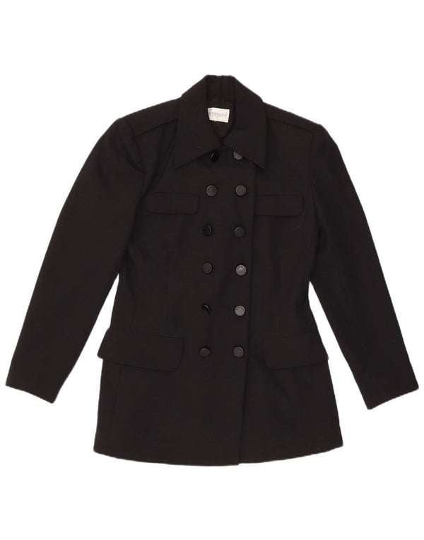 SPORTSTAFF Womens Longline Blazer Jacket UK 12 Medium Black