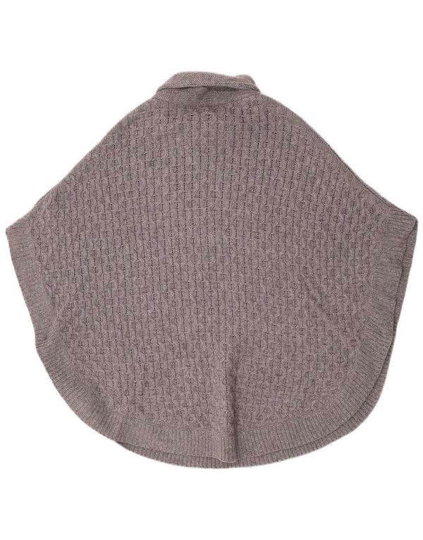 Massimo Dutti Maglione poncho da donna con collo a scialle UK 14 Lana grigio medio