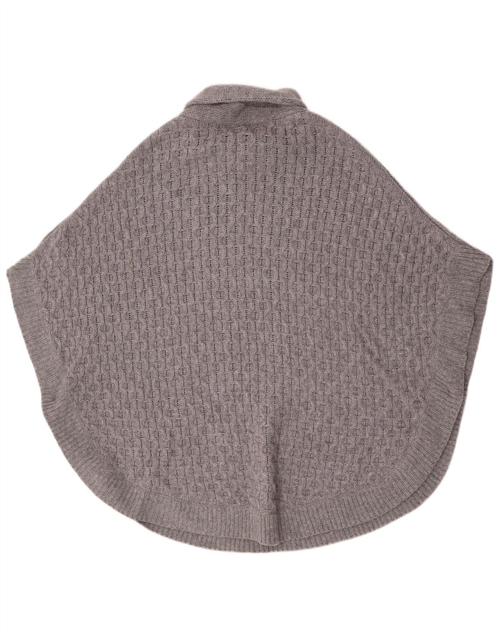 Massimo Dutti Maglione poncho da donna con collo a scialle UK 14 Lana grigio medio