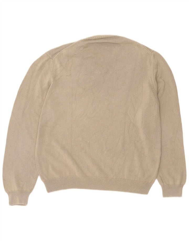 Maglione da uomo con scollo a V Henry Cottons grande cotone beige