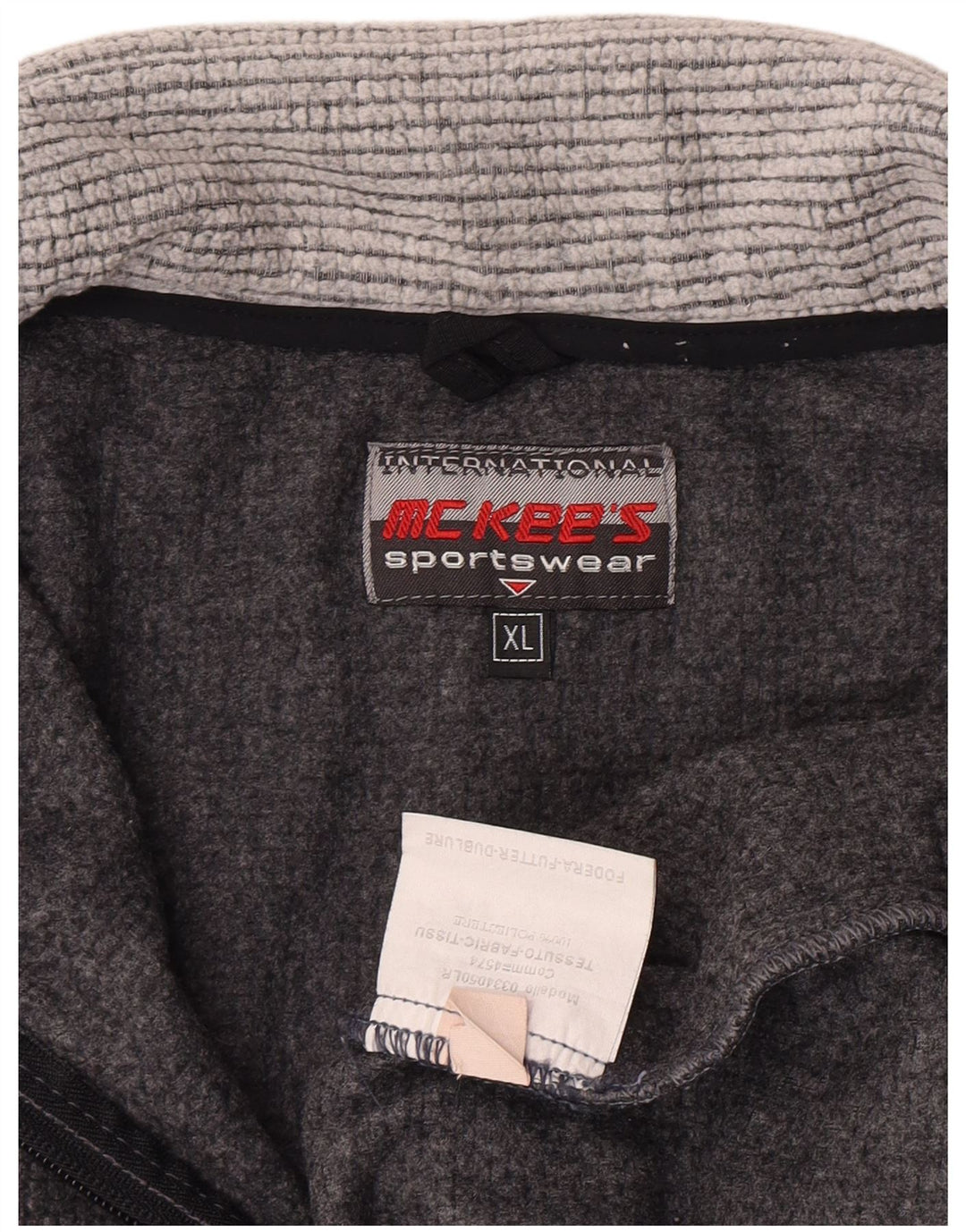 Maglione in pile da uomo con collo con zip MC Kee XL poliestere color block grigio