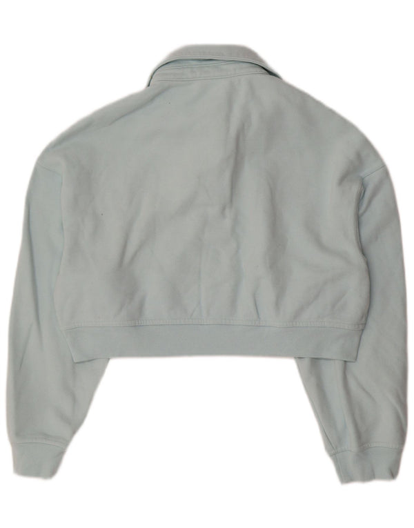 LEVI'S Donna Felpa Corta Oversize con Collo a Polo Maglione UK 6 XS Blu