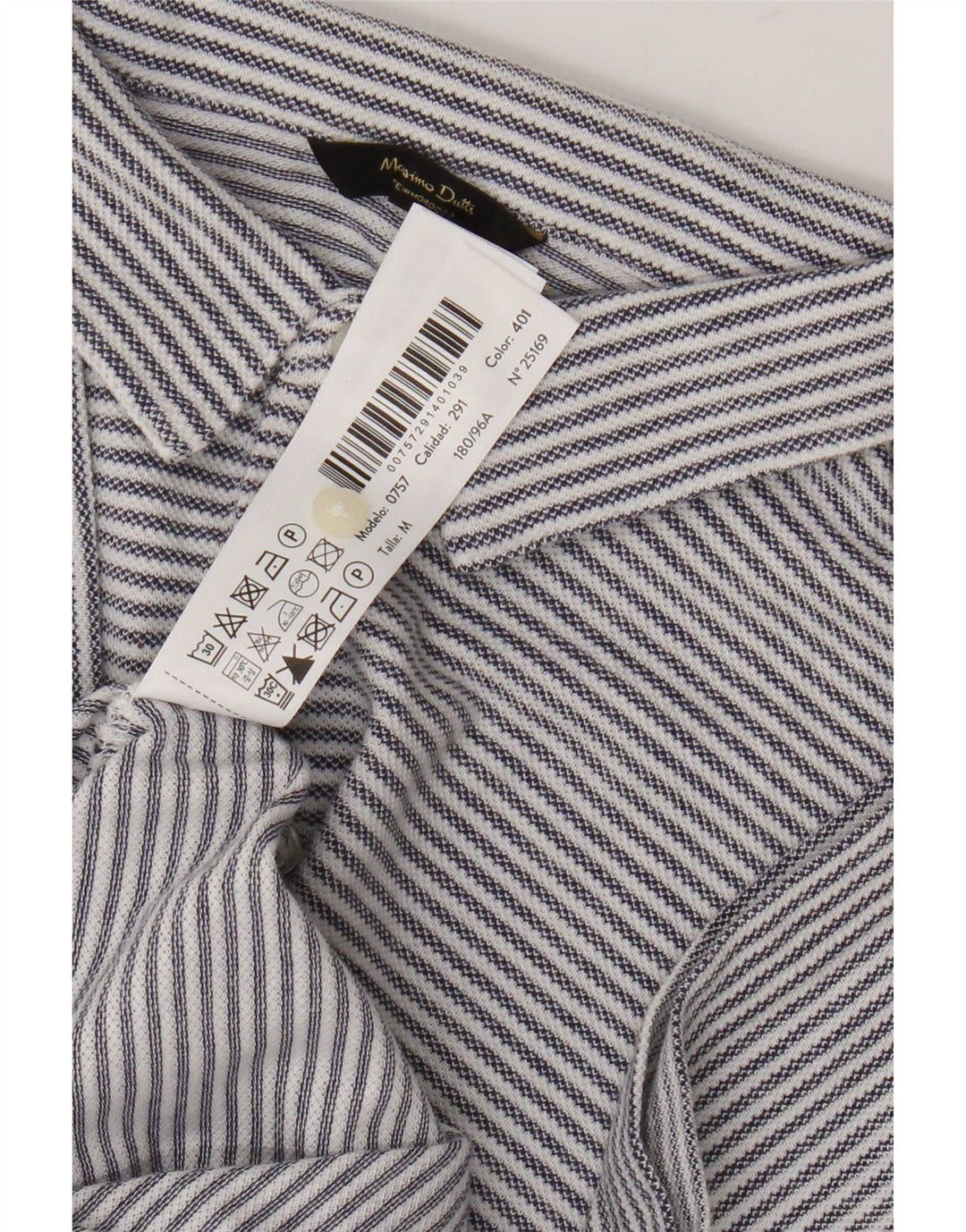 Polo Uomo Massimo Dutti Cotone Gessato Blu Medio