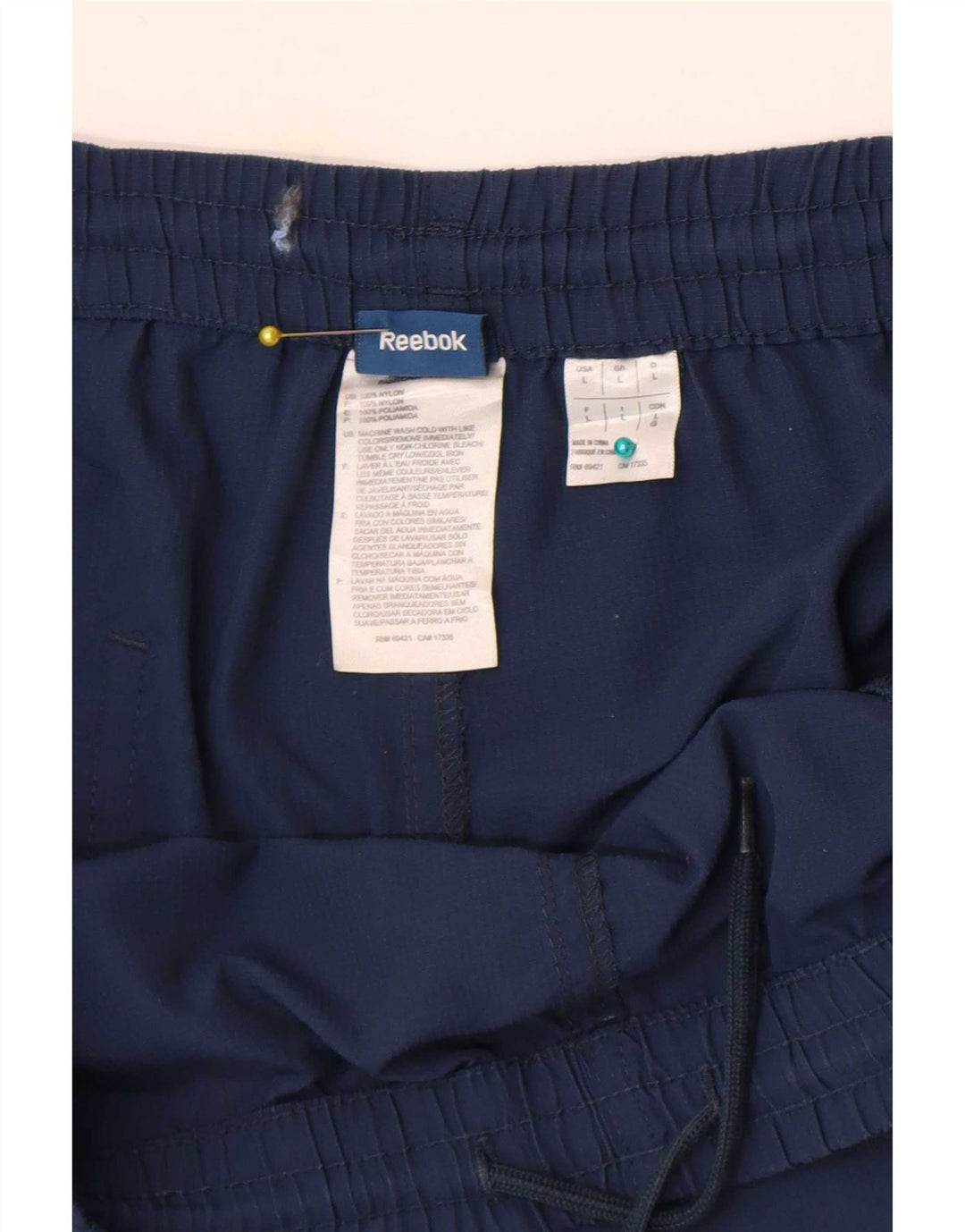 Pantaloncini sportivi Reebok da uomo di grandi dimensioni in nylon blu navy