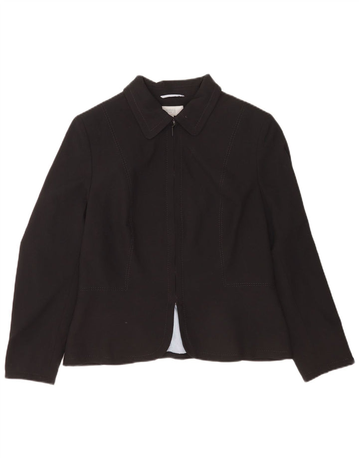 Giacca blazer con zip intera Marks & Spencer da donna Petite UK 14 media nera