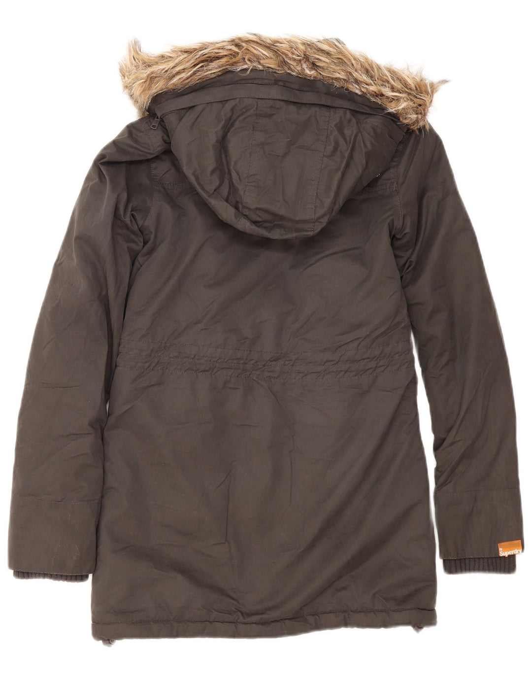 Giacca Parka Sherpa da donna con cappuccio Superdry UK 2 2XS Poliestere grigio
