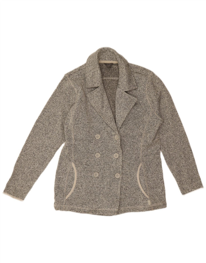 Giacca blazer doppiopetto da donna Eddie Bauer UK 16 grande grigio chiazzato