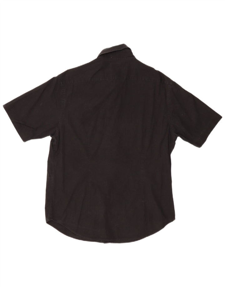 Ted Baker Camicia a maniche corte da uomo taglia 4 grande in cotone nero