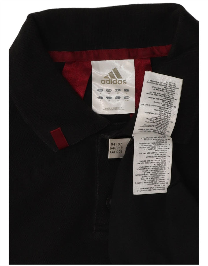 Polo Adidas da uomo in cotone nero medio