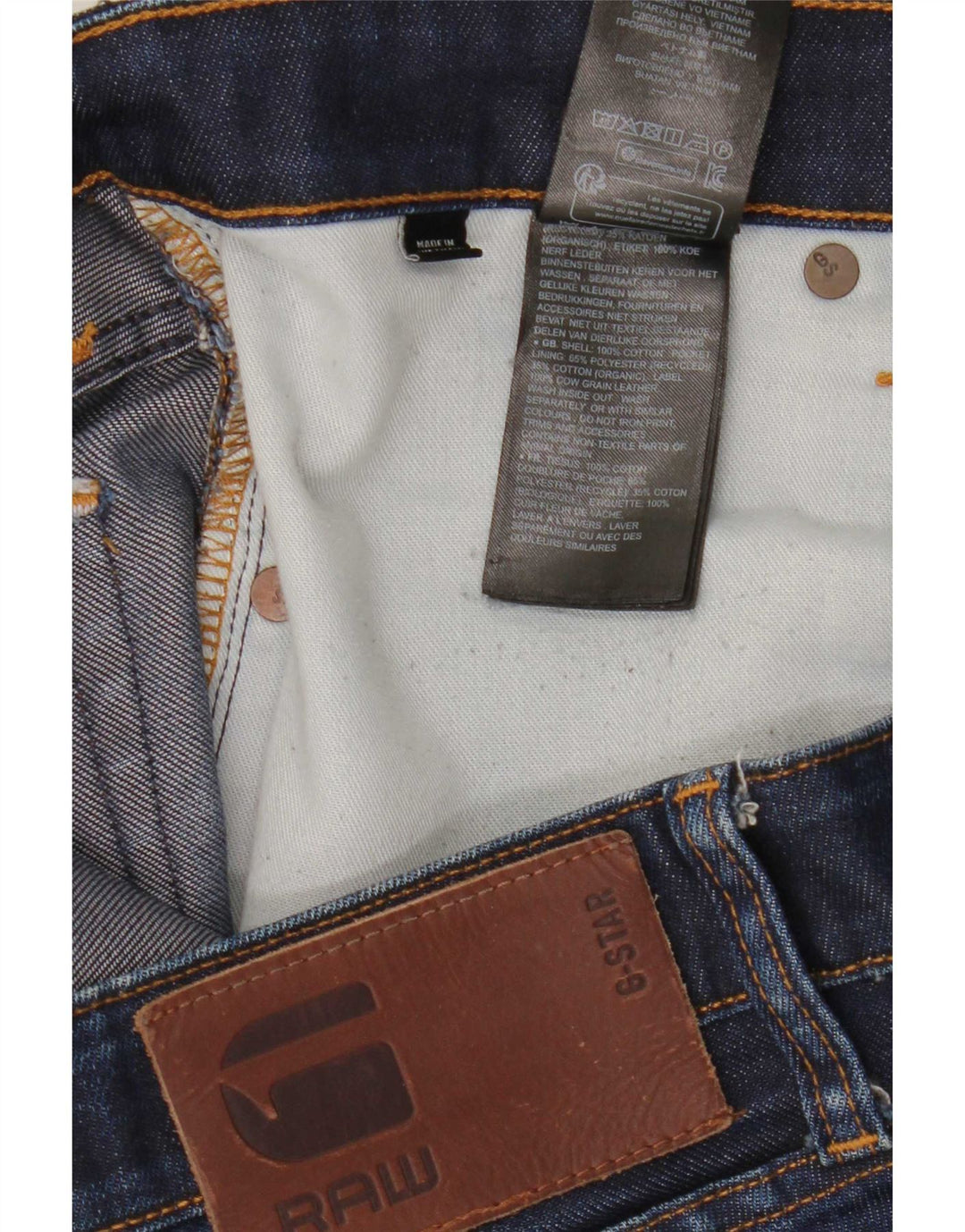 Jeans slim da uomo G-Star W38 L34 cotone blu navy