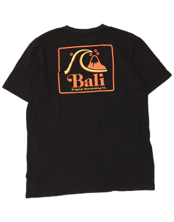 T-shirt grafica da uomo con vestibilità regolare Quiksilver 2XL in cotone nero