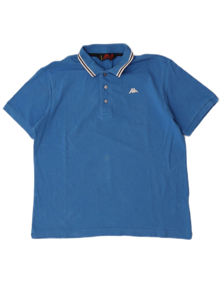 Polo Kappa Uomo Blu Medio in cotone
