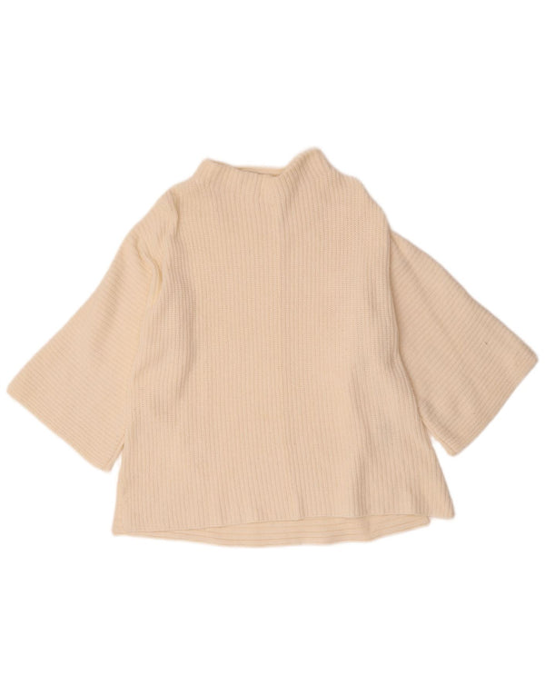 Maglione maglione a collo alto da donna Marks & Spencer UK 10 piccolo bianco sporco