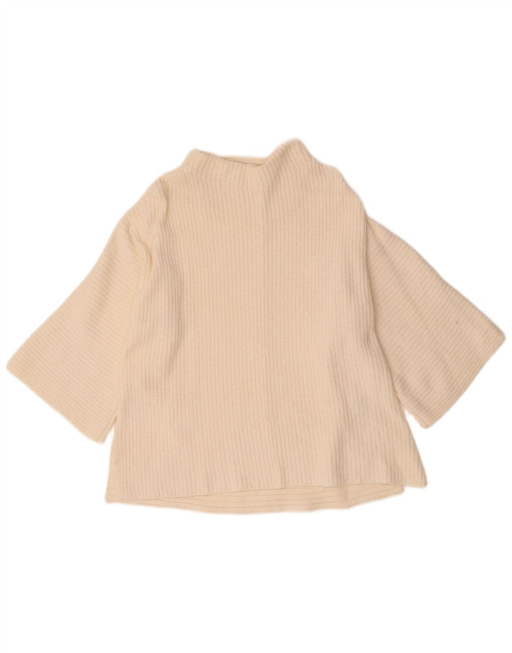Maglione maglione a collo alto da donna Marks & Spencer UK 10 piccolo bianco sporco