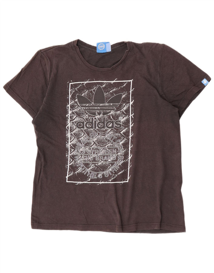 T-shirt grafica da uomo Adidas Top in cotone nero medio