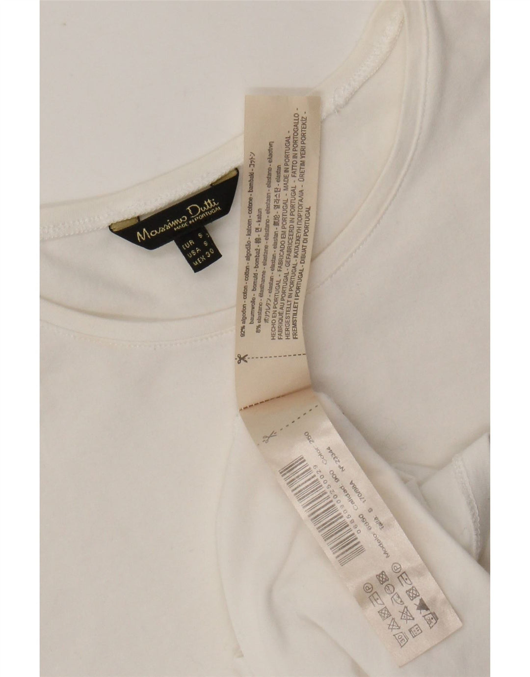 T-shirt da donna MASSIMO DUTTI UK 8 piccola in cotone bianco