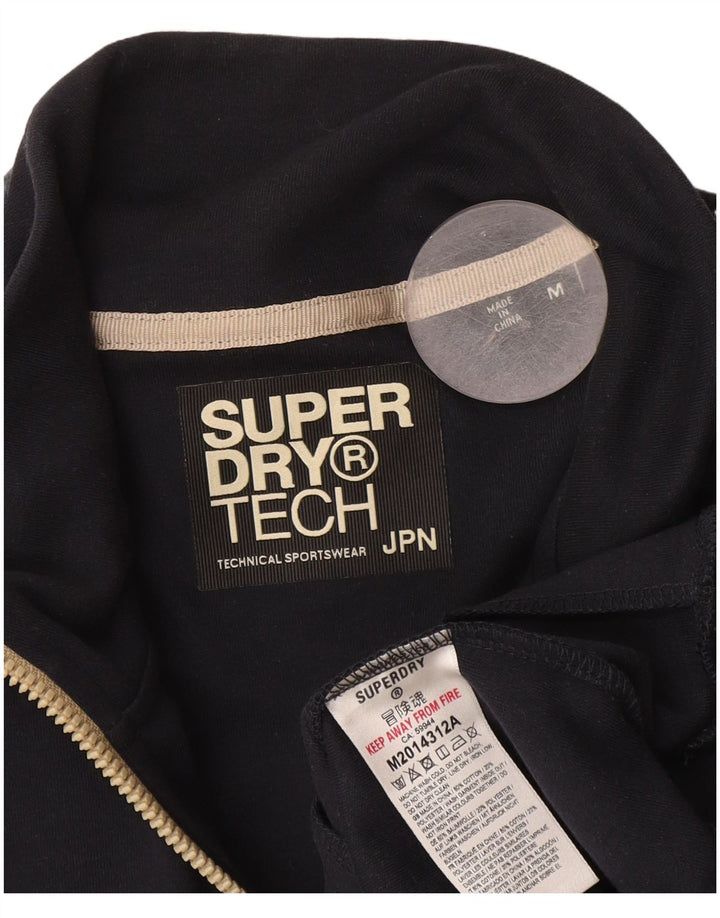 Giacca da tuta da uomo Superdry in cotone color block medio nero